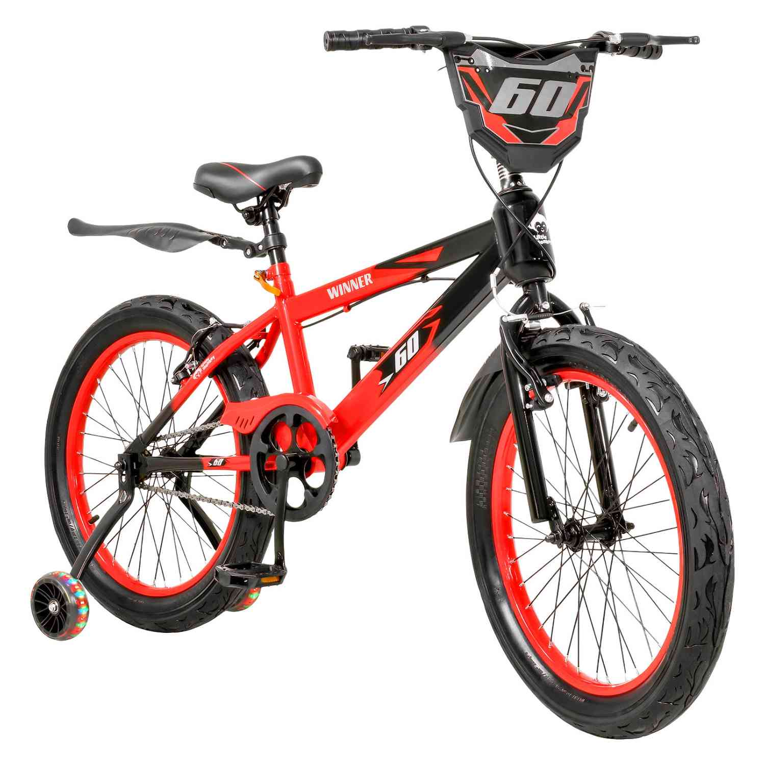 Bicicleta Infantil Rodada 20 Niños Bici Color Rojo Luces Led Little Monkey