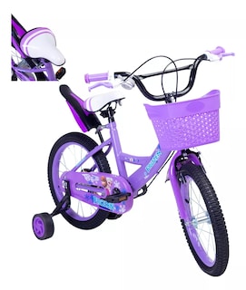 Foto 1 | Bicicleta Para Niños Aeiou Qk-13 Rodado 16 Con Canasta Morado