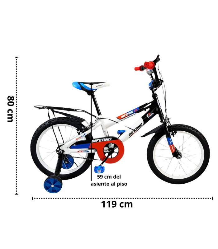 Foto 5 pulgar | Bicicleta Unibike  R16 con Parrilla Azul