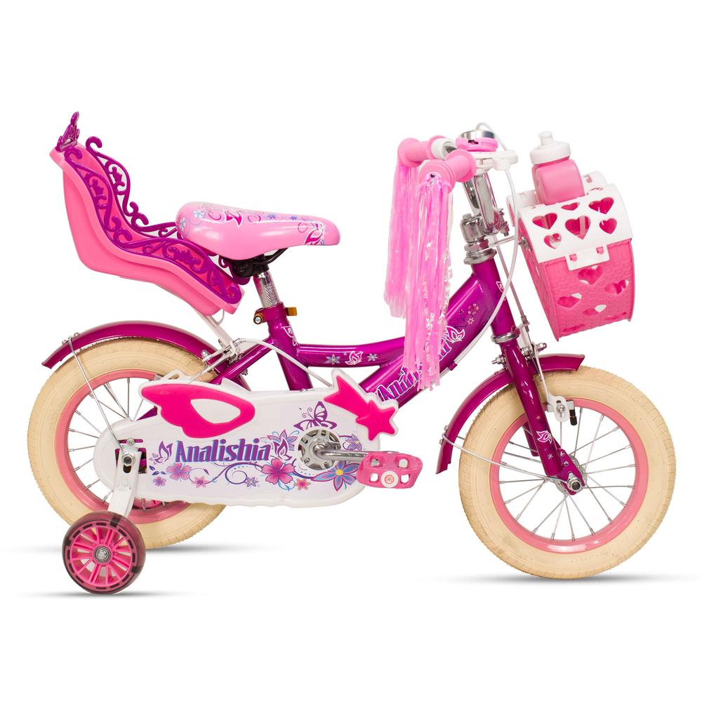 Foto 3 pulgar | Bicicleta Infantil R12 Morada Canastilla Anfora Portamuñecas