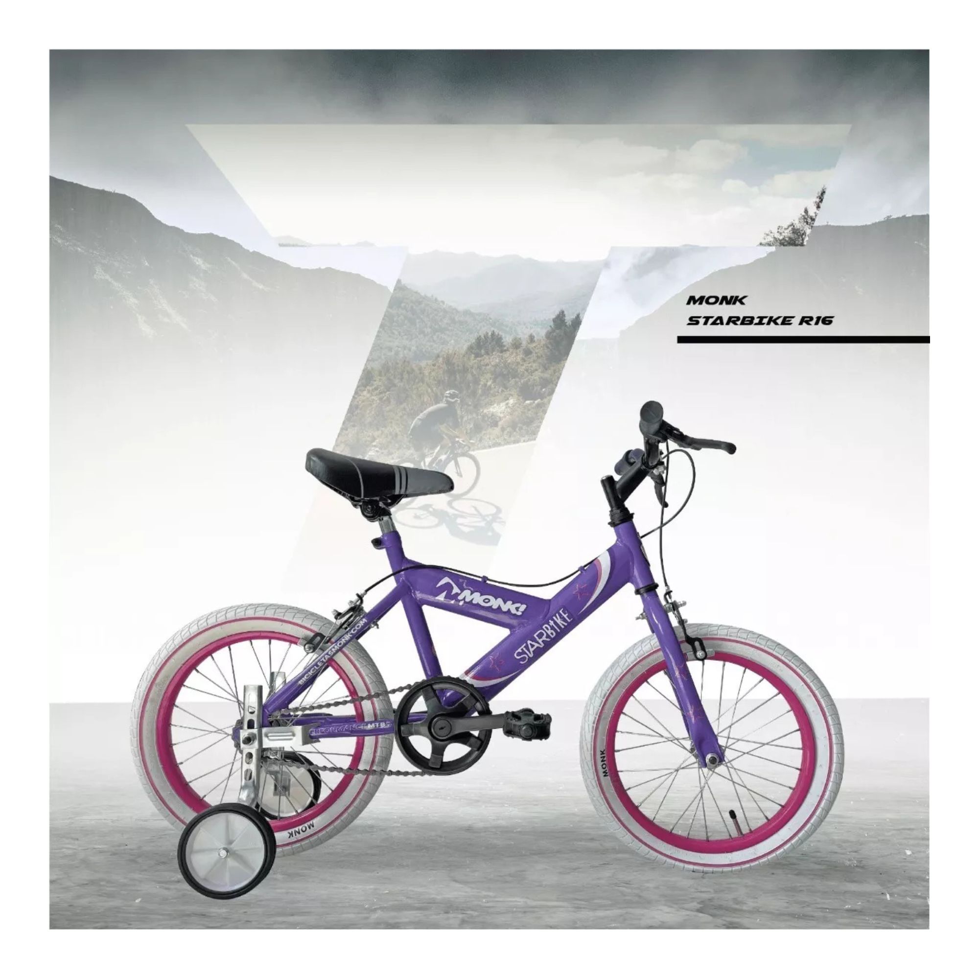 Foto 7 pulgar | Bicicleta Infantil Monk Starbike R16 Morado