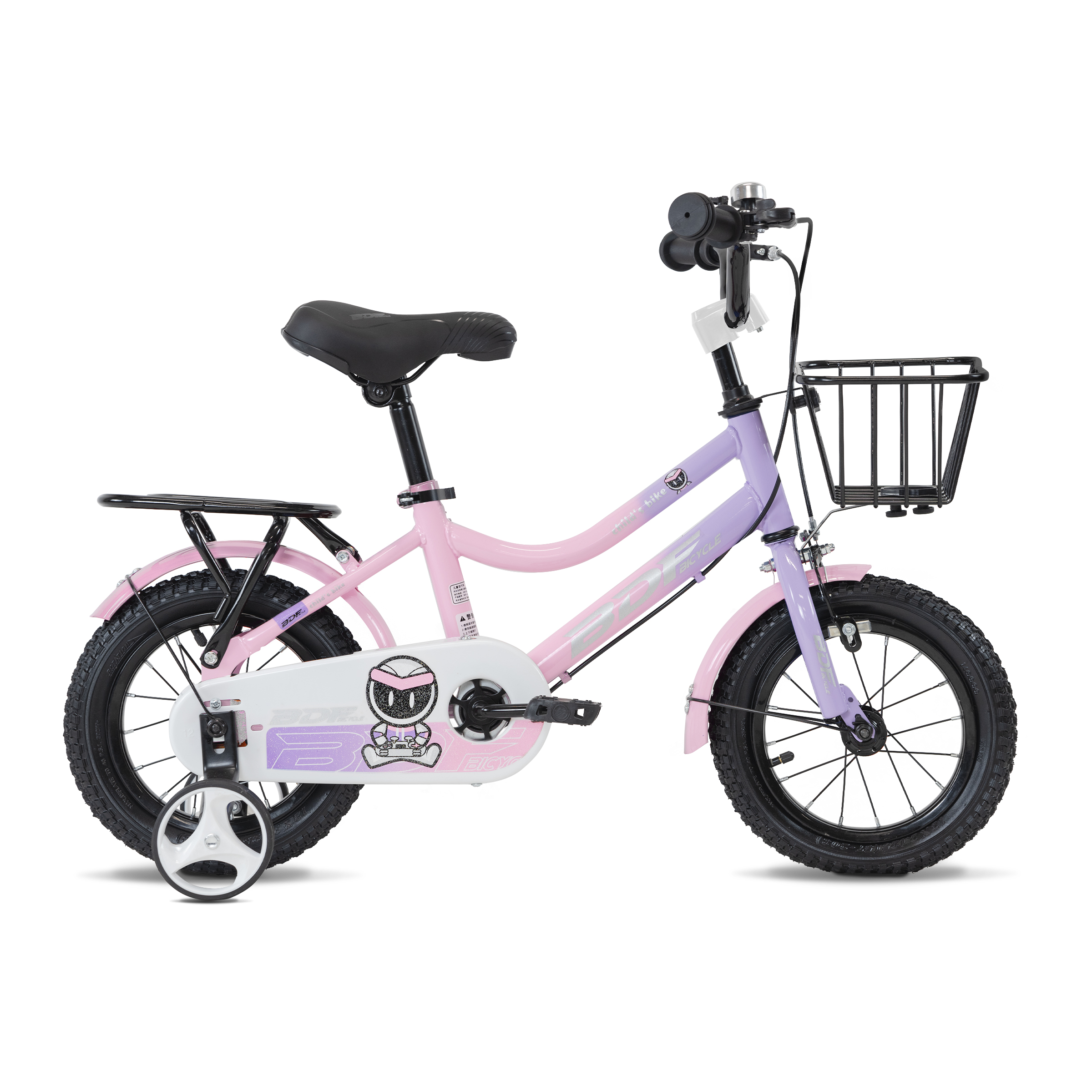 Bicicleta Rocatomic Cosmic R12 Llanta Entrenamiento Niños (rosa/morado)