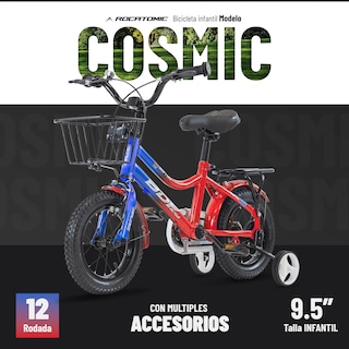 Foto 2 | Bicicleta Rocatomic Cosmic R12 Llanta Entrenamiento Niños (rojo/azul)