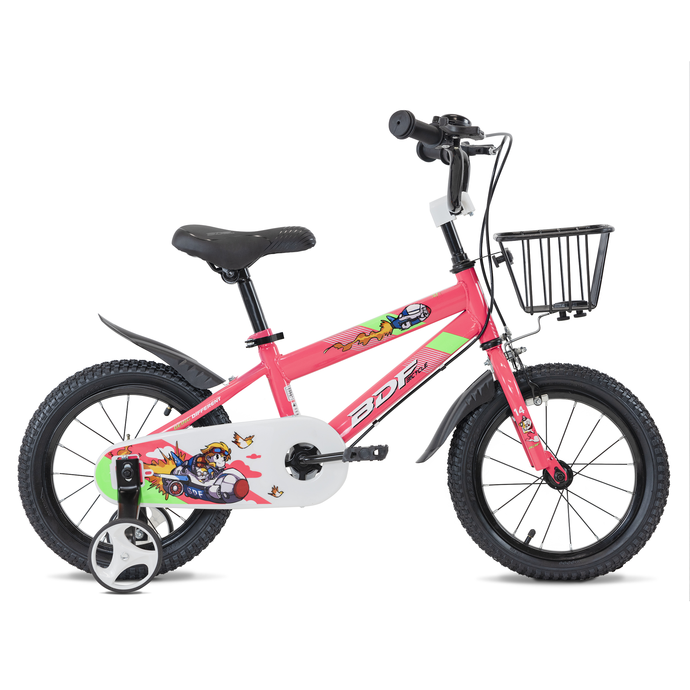 Bicicleta Rocatomic Rocket R14 Llanta Entrenamiento Niños (rosa)