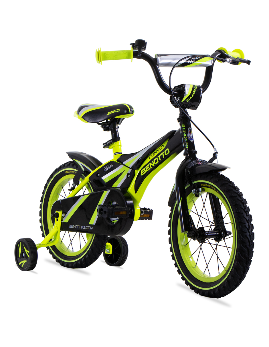 Foto 2 | Bicicleta Benotto Infantil Convoy R14 1v. Niño Frenos Caliper/contrapedal Acero Negro/amarillo Neon Talla:un
