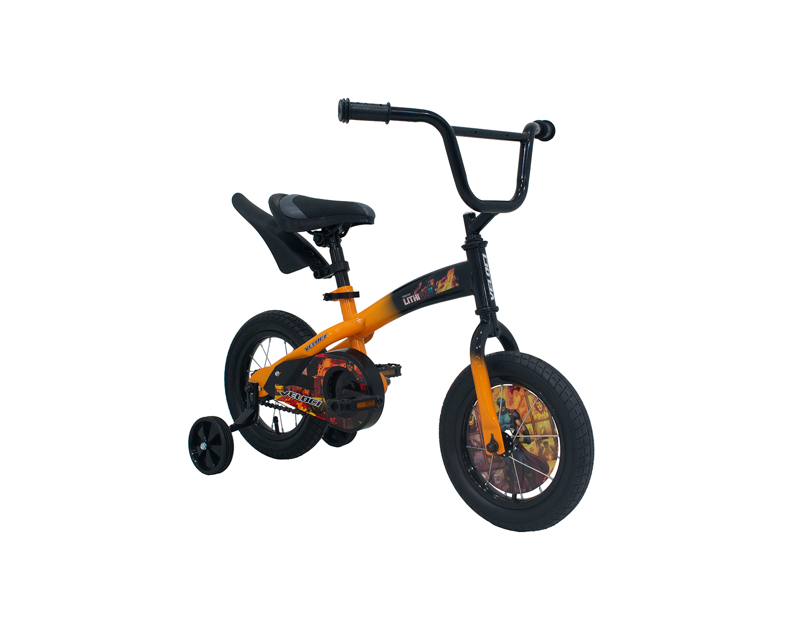 Foto 4 pulgar | Bicicleta Veloci Lithium Rodada 12 Naranja Infantil