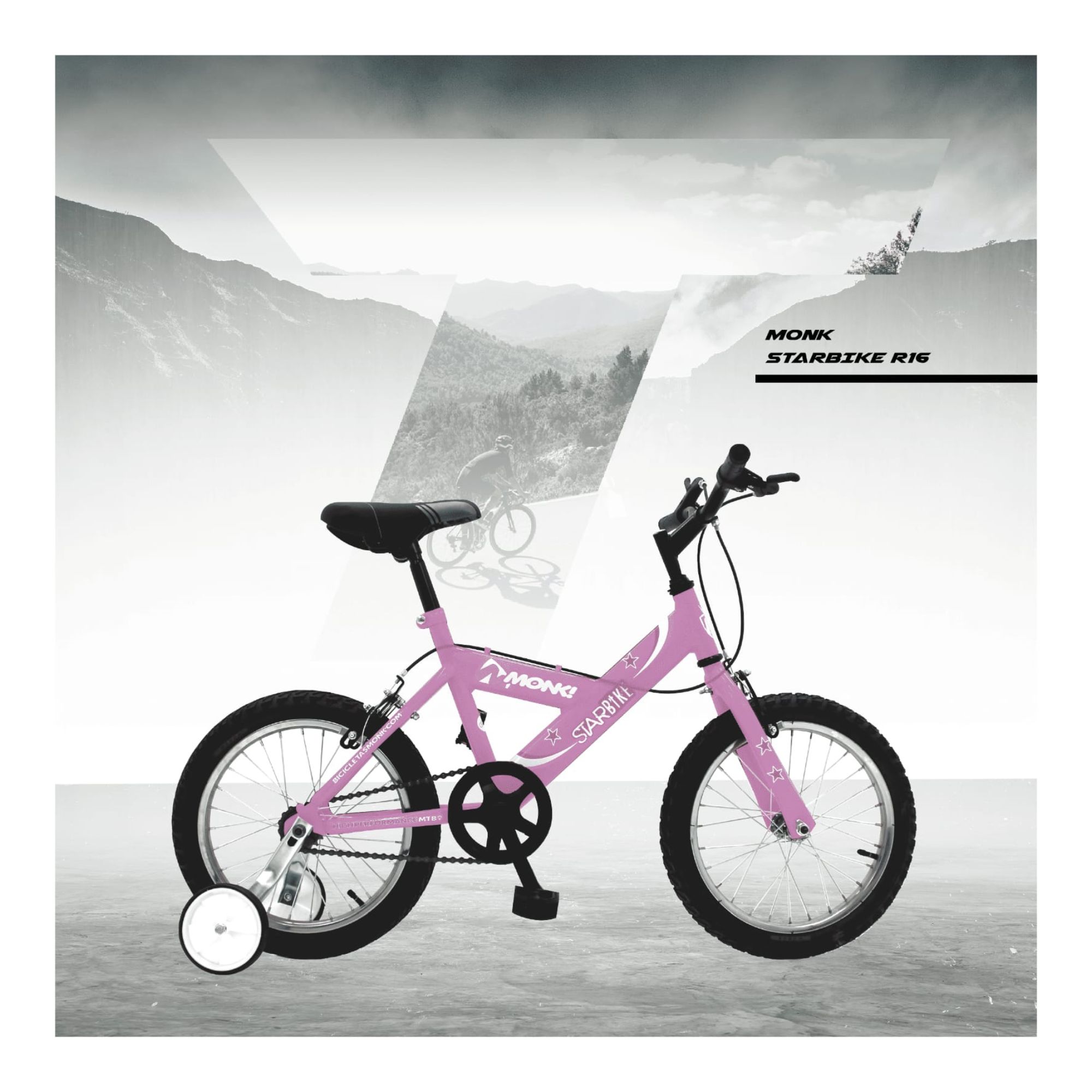 Foto 7 pulgar | Bicicleta Infantil Monk Starbike R16 Rosa