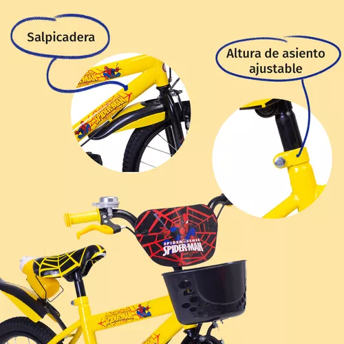 Foto 4 pulgar | Aeiou Bicicleta Para Niños Qk-12 R20 Con Canasta Amarilla