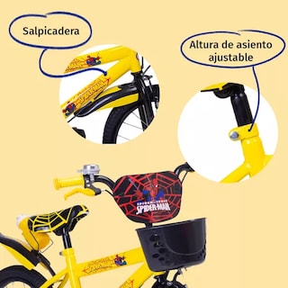 Foto 3 | Aeiou Bicicleta Para Niños Qk-12 R20 Con Canasta Amarilla