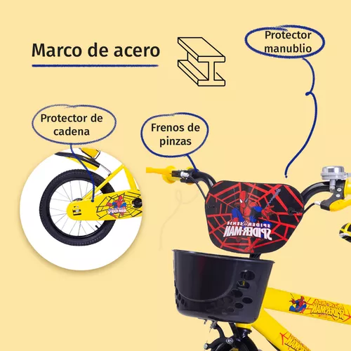 Foto 5 pulgar | Aeiou Bicicleta Para Niños Qk-12 R20 Con Canasta Amarilla
