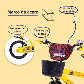 Foto 4 | Aeiou Bicicleta Para Niños Qk-12 R20 Con Canasta Amarilla
