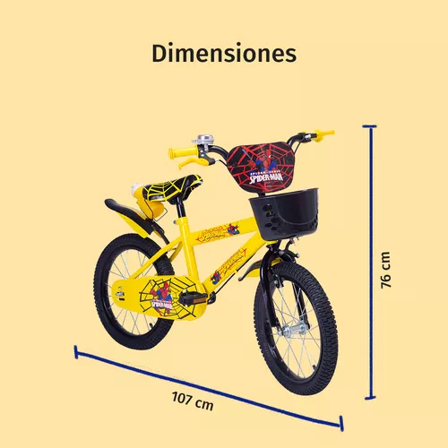Foto 8 pulgar | Aeiou Bicicleta Para Niños Qk-12 R20 Con Canasta Amarilla