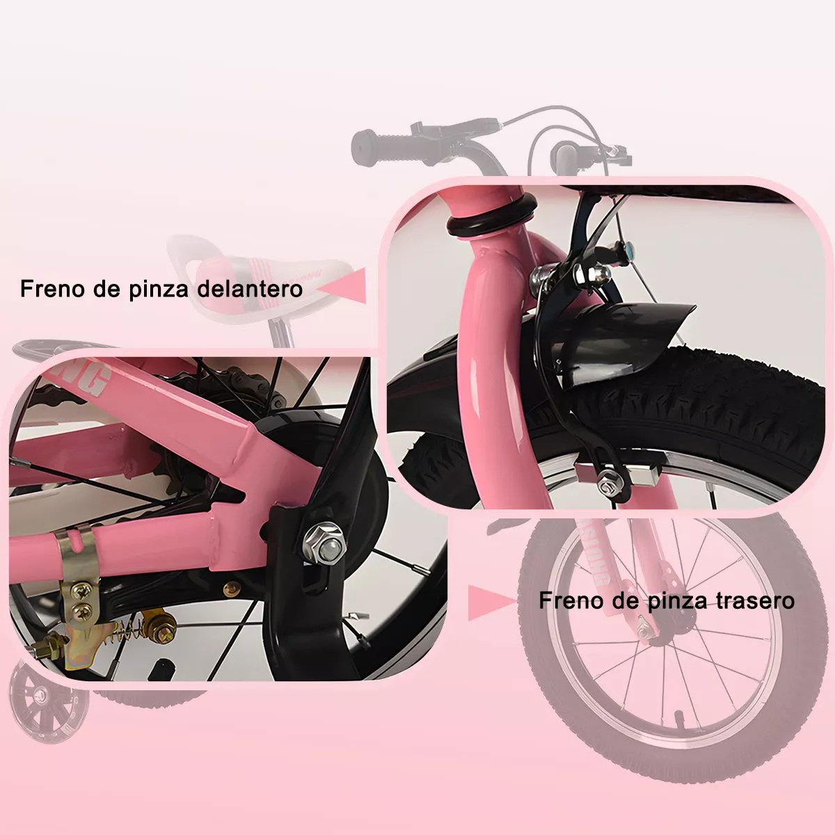 Foto 5 | Bicicleta Plegable R12 Con Llantas Entrenadoras Y Canasta  Para Niña