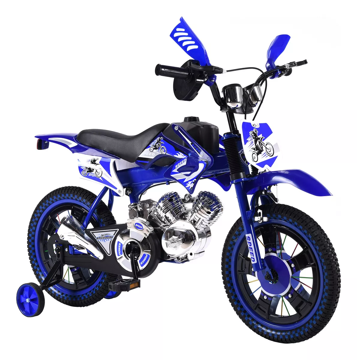 Foto 2 pulgar | Bicicleta Entrenadora Niños Aeiou Baj-15005 R16 Motocross Azul