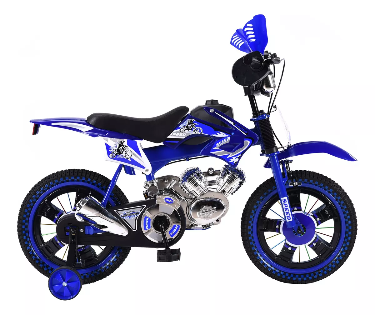 Foto 3 pulgar | Bicicleta Entrenadora Niños Aeiou Baj-15005 R16 Motocross Azul