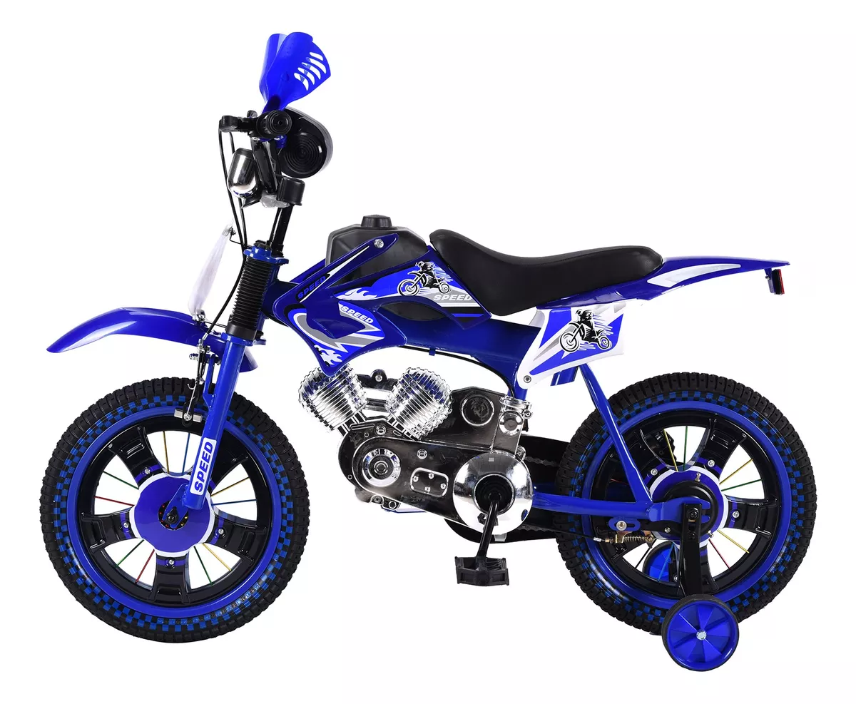 Foto 5 pulgar | Bicicleta Entrenadora Niños Aeiou Baj-15005 R16 Motocross Azul