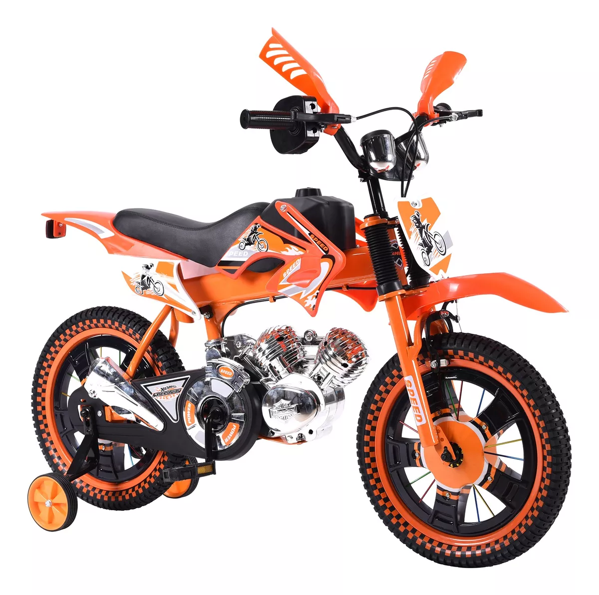 Foto 2 pulgar | Bicicleta Entrenadora Niños Aeiou Baj-15005 R16 Motocross Naranja