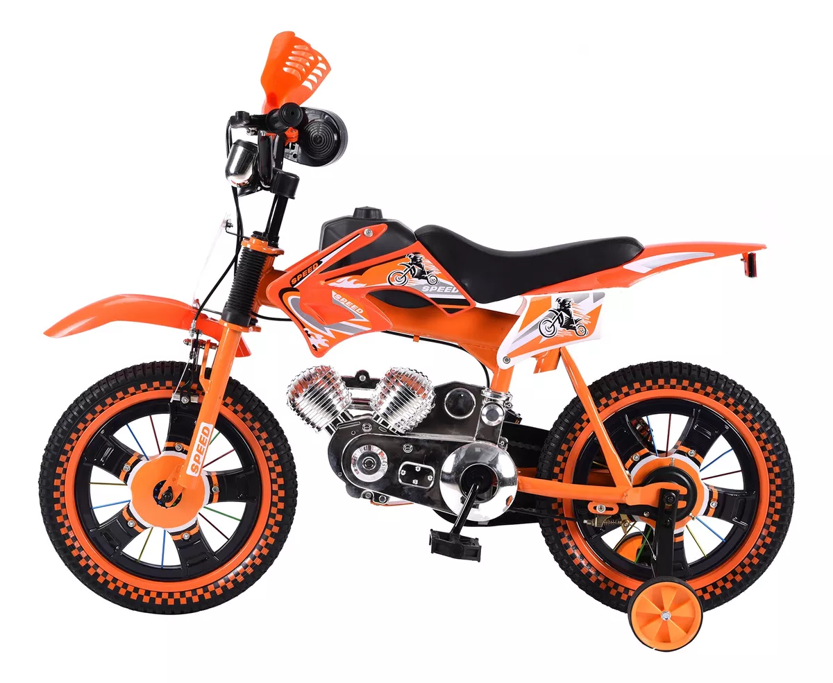 Foto 5 pulgar | Bicicleta Entrenadora Niños Aeiou Baj-15005 R16 Motocross Naranja