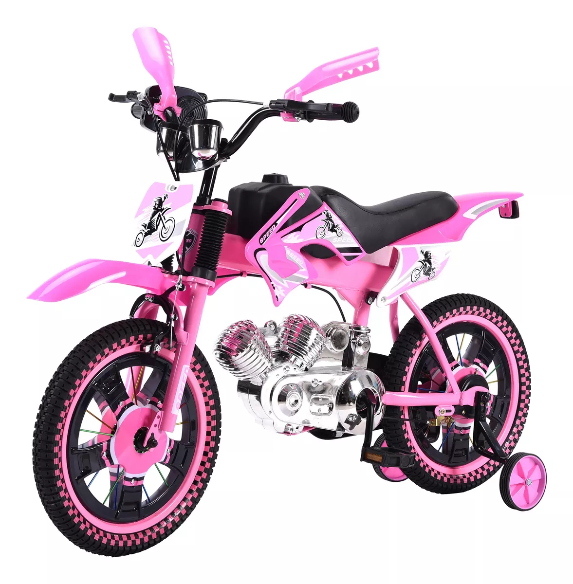 Foto 4 pulgar | Bicicleta Entrenadora Niños Aeiou Baj-15005 R16 Motocross Rosa