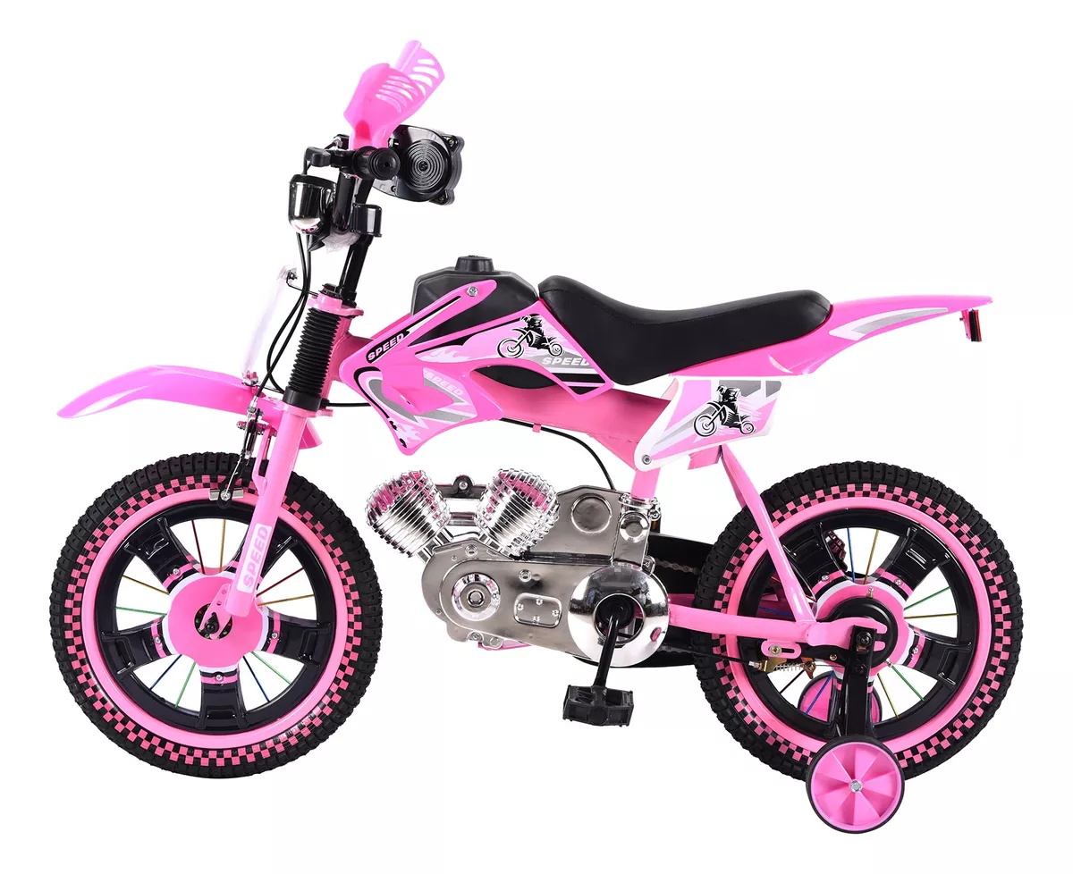 Foto 5 pulgar | Bicicleta Entrenadora Niños Aeiou Baj-15005 R16 Motocross Rosa