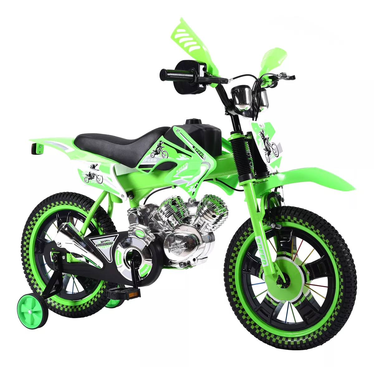 Foto 2 pulgar | Bicicleta Entrenadora Niños Aeiou Baj-15005 R16 Motocross Verde