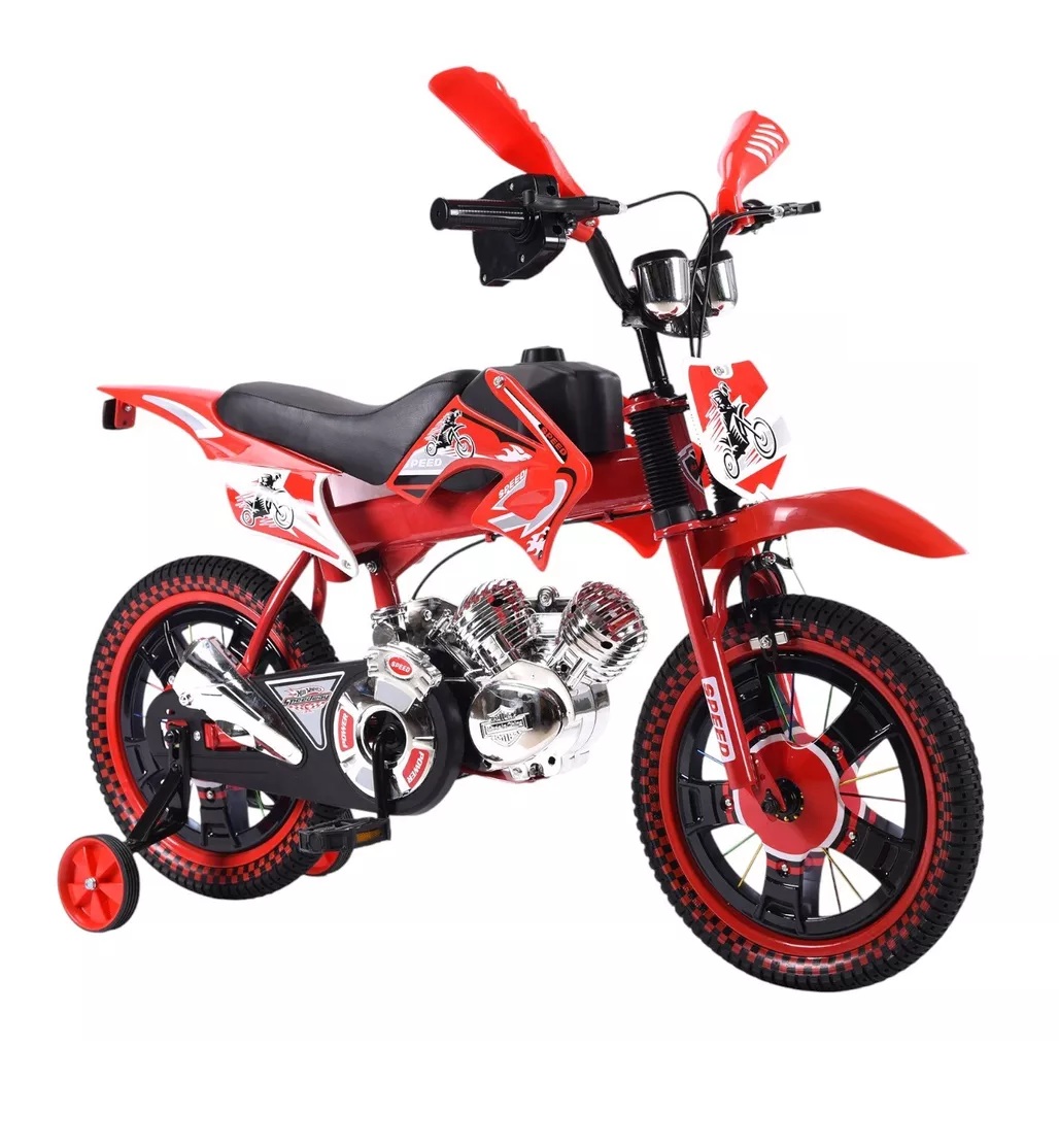 Foto 2 pulgar | Bicicleta Entrenadora Niños Aeiou Baj-15005 R16 Motocross Rojo