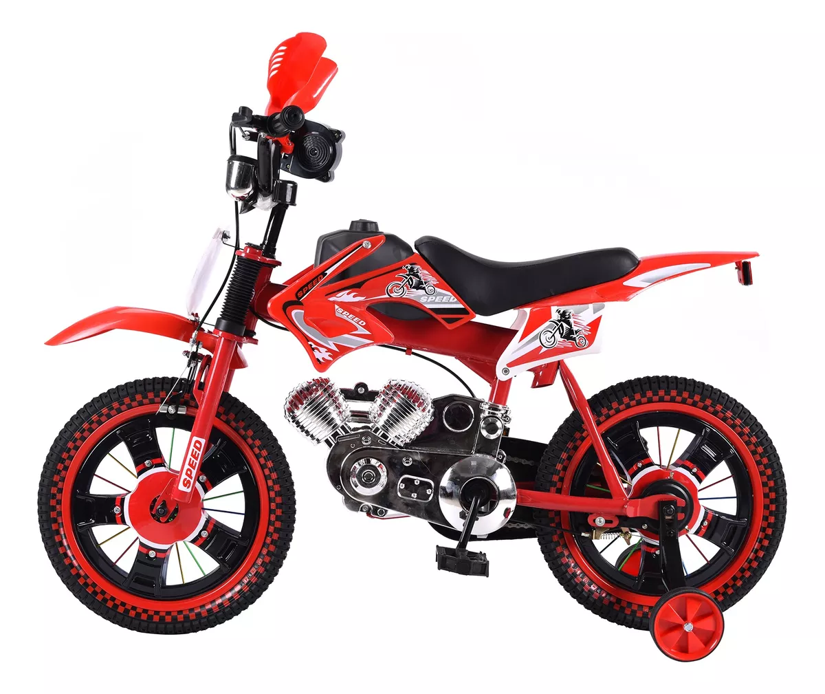 Foto 4 pulgar | Bicicleta Entrenadora Niños Aeiou Baj-15005 R16 Motocross Rojo
