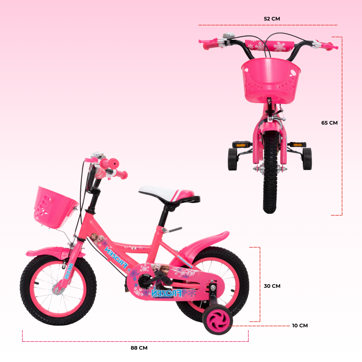 Foto 3 pulgar | Aeiou Bicicleta Infantil Qk-13 Rodado 12 Entrenadora Rosa