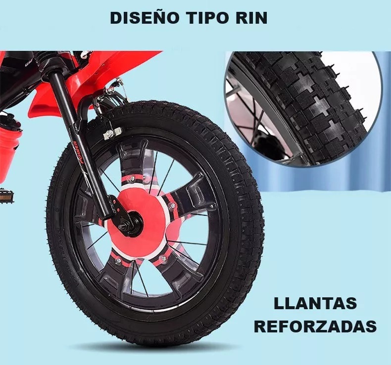Foto 5 pulgar | Bicicleta R12 Infantil para Niños Foresker Tipo Motocicleta Roja Con Llantas Entrenadoras Y Canasta