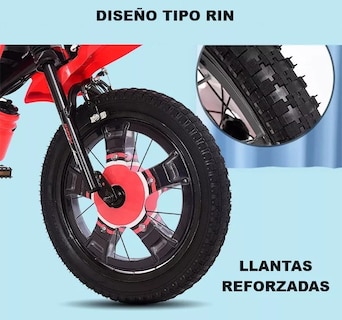 Foto 4 | Bicicleta R12 Infantil para Niños Foresker Tipo Motocicleta Roja Con Llantas Entrenadoras Y Canasta