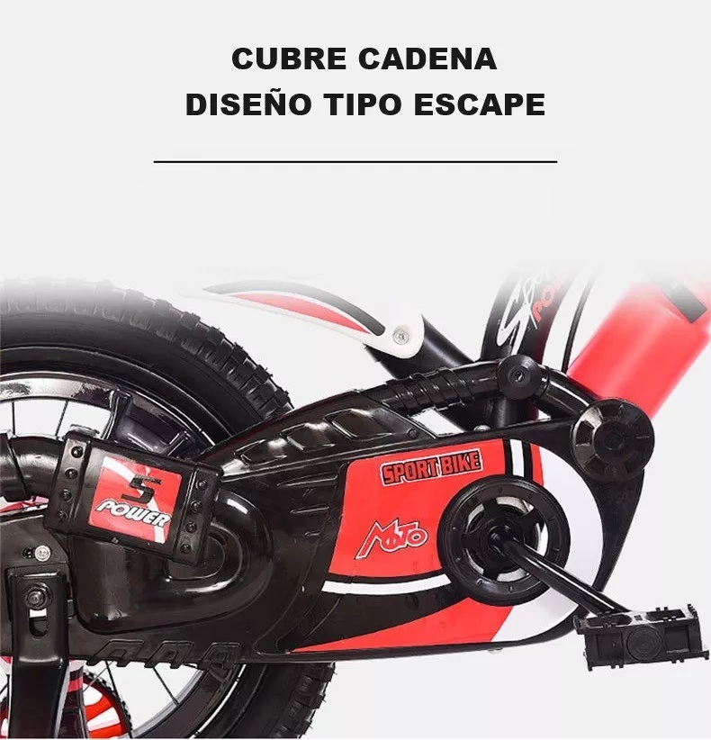 Foto 7 pulgar | Bicicleta R12 Infantil para Niños Foresker Tipo Motocicleta Roja Con Llantas Entrenadoras Y Canasta