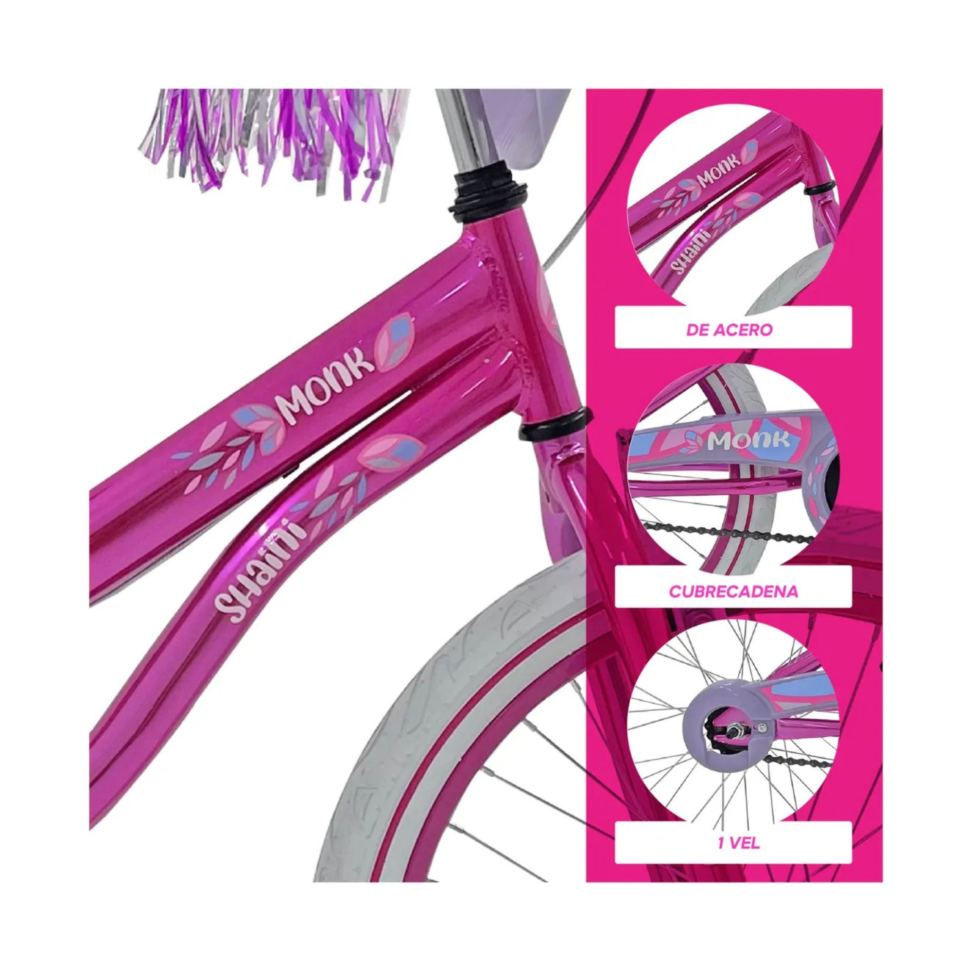 Foto 4 pulgar | Bicicleta Infantil Monk Shaini Rodada 20 Para Niñas