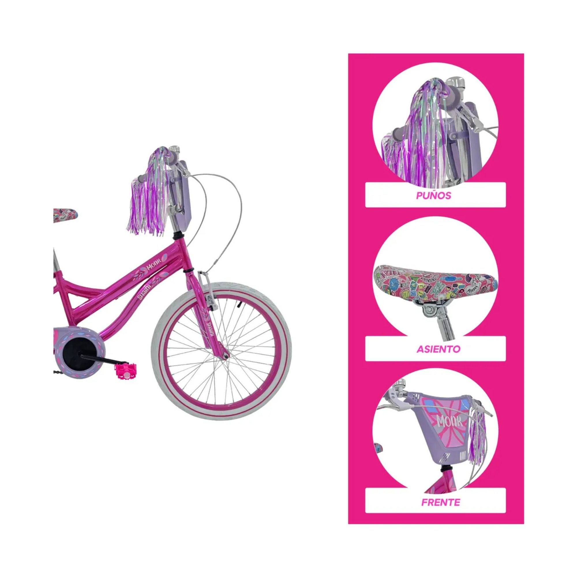 Foto 5 pulgar | Bicicleta Infantil Monk Shaini Rodada 20 Para Niñas