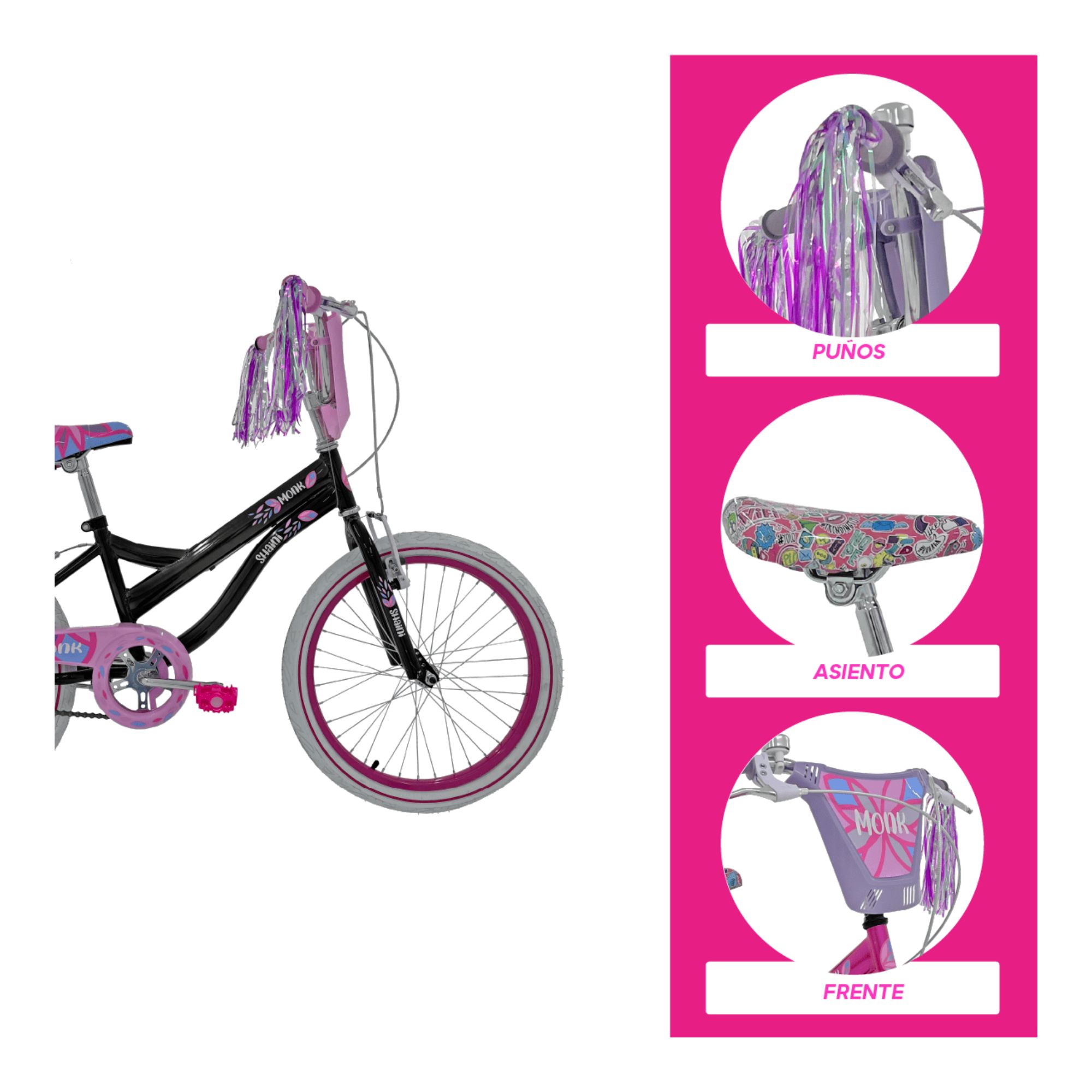 Foto 5 pulgar | Bicicleta Infantil Monk Shaini Rodada 20 Para Niñas