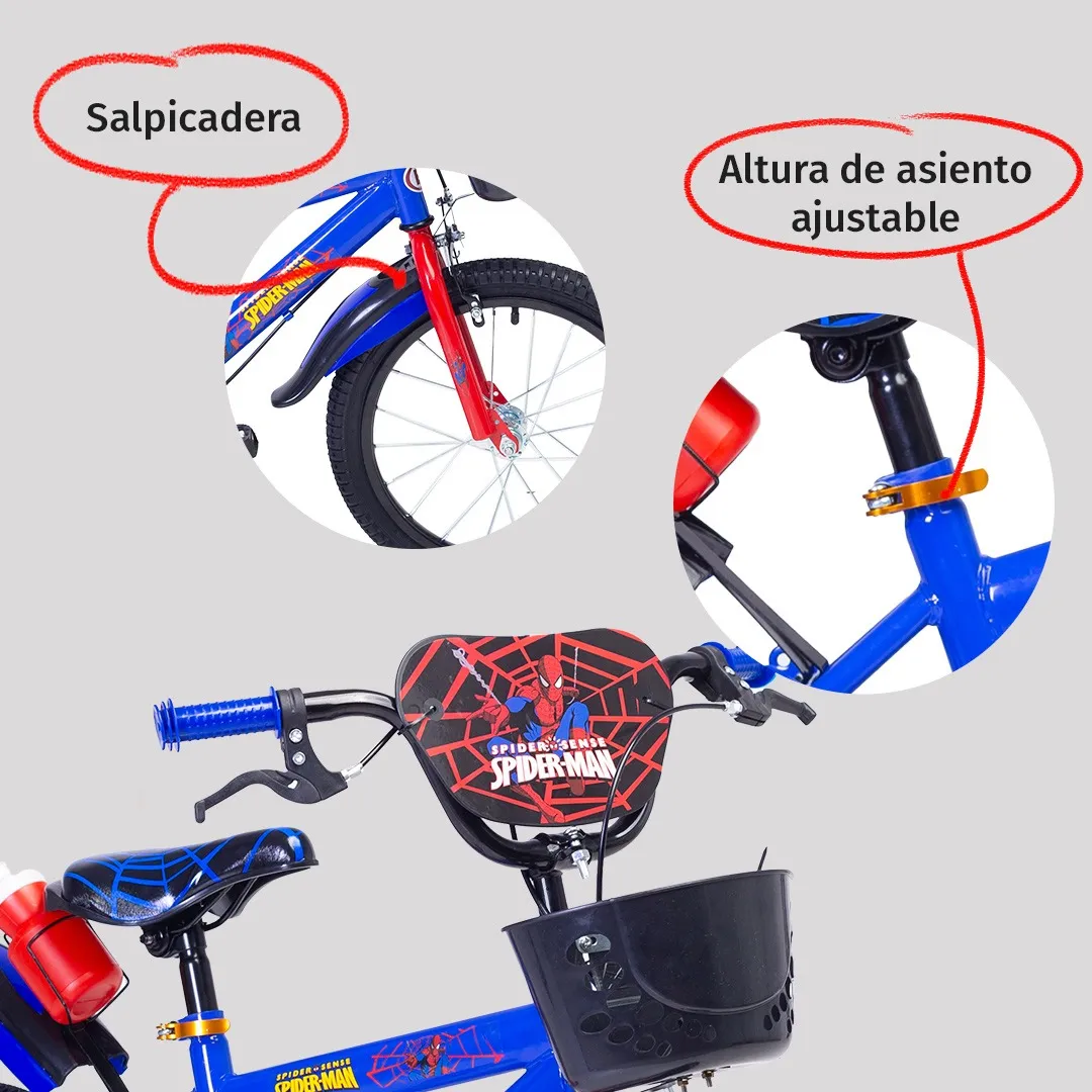 Foto 5 pulgar | Bicicleta Para Niños Aeiou Qk-12 R12 Con Portabotella Azul