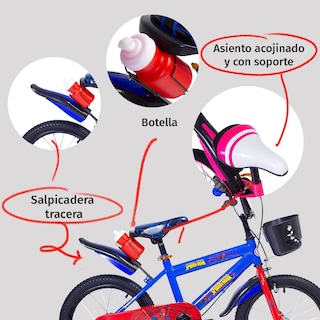 Foto 5 | Bicicleta Para Niños Aeiou Qk-12 R12 Con Portabotella Azul