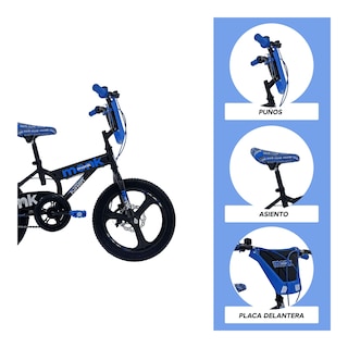 Foto 4 | Bicicleta Infantil Monk Bitten Rodada 16 Negro Azul
