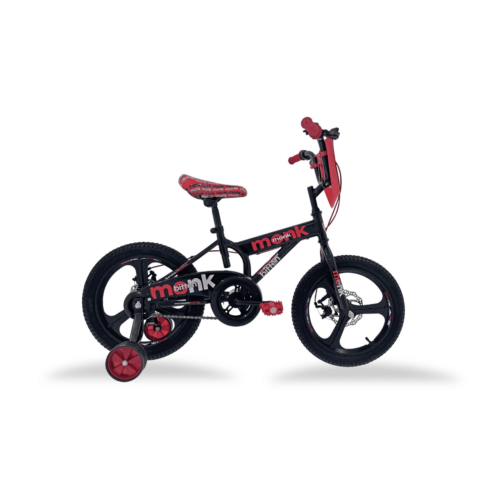 Foto 2 pulgar | Bicicleta Infantil Monk Bitten Rodada 16 Negro Rojo
