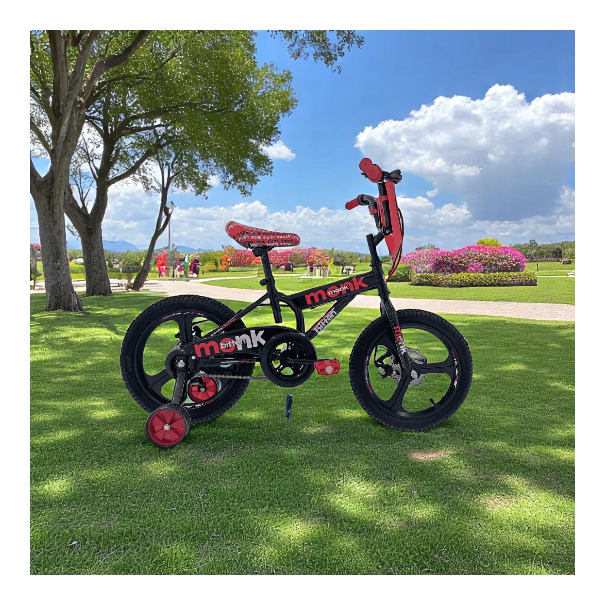 Foto 7 pulgar | Bicicleta Infantil Monk Bitten Rodada 16 Negro Rojo