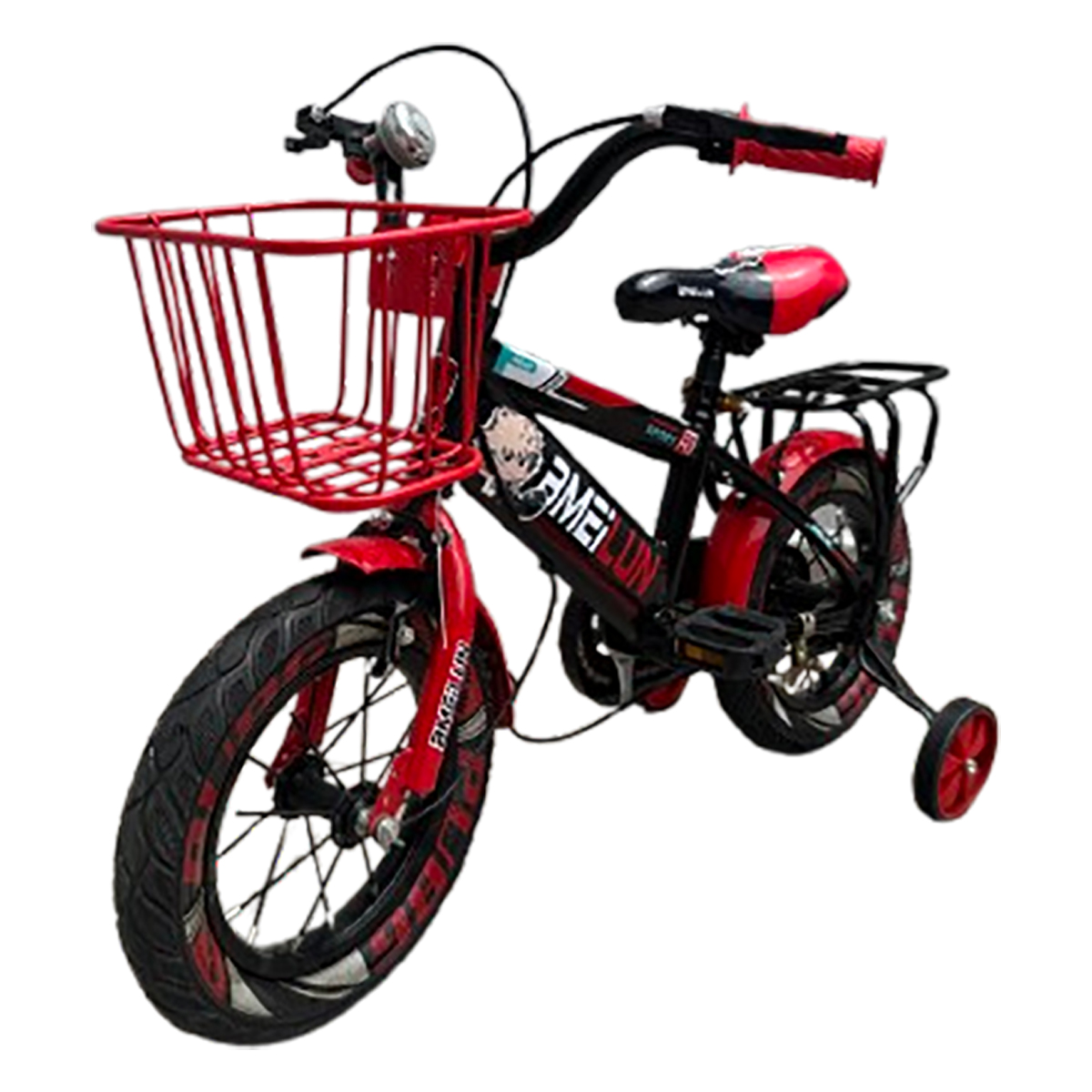 Foto 3 | Bicicleta Infantil R12 Con Ruedas De Entrenamiento Y Canasta Con Personaje
