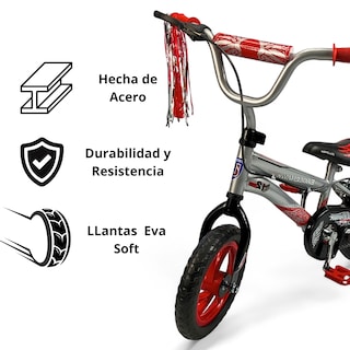 Foto 2 | Bicicleta Infantil Niños R12 Ruedas Auxiliares Goma Unibike - Eagle