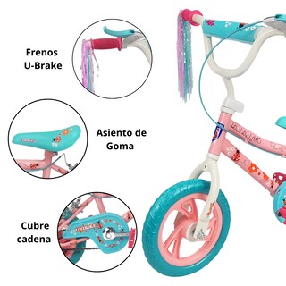 Foto 2 | Bicicleta Infantil Niñas R12 Ruedas Auxiliares Goma Unibike -ohlala