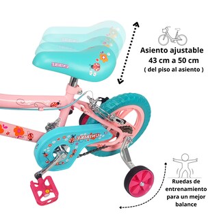 Foto 3 | Bicicleta Infantil Niñas R12 Ruedas Auxiliares Goma Unibike -ohlala