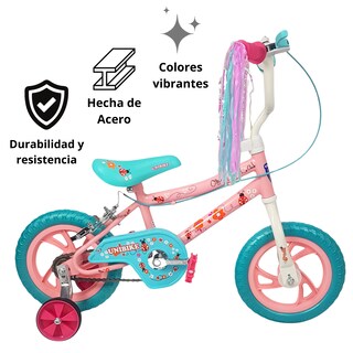 Foto 4 | Bicicleta Infantil Niñas R12 Ruedas Auxiliares Goma Unibike -ohlala
