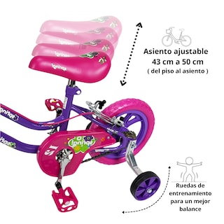 Foto 3 | Bicicleta Infantil Niñas R12 Ruedas Auxiliares Goma Unibike - Spring