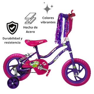 Foto 4 | Bicicleta Infantil Niñas R12 Ruedas Auxiliares Goma Unibike - Spring