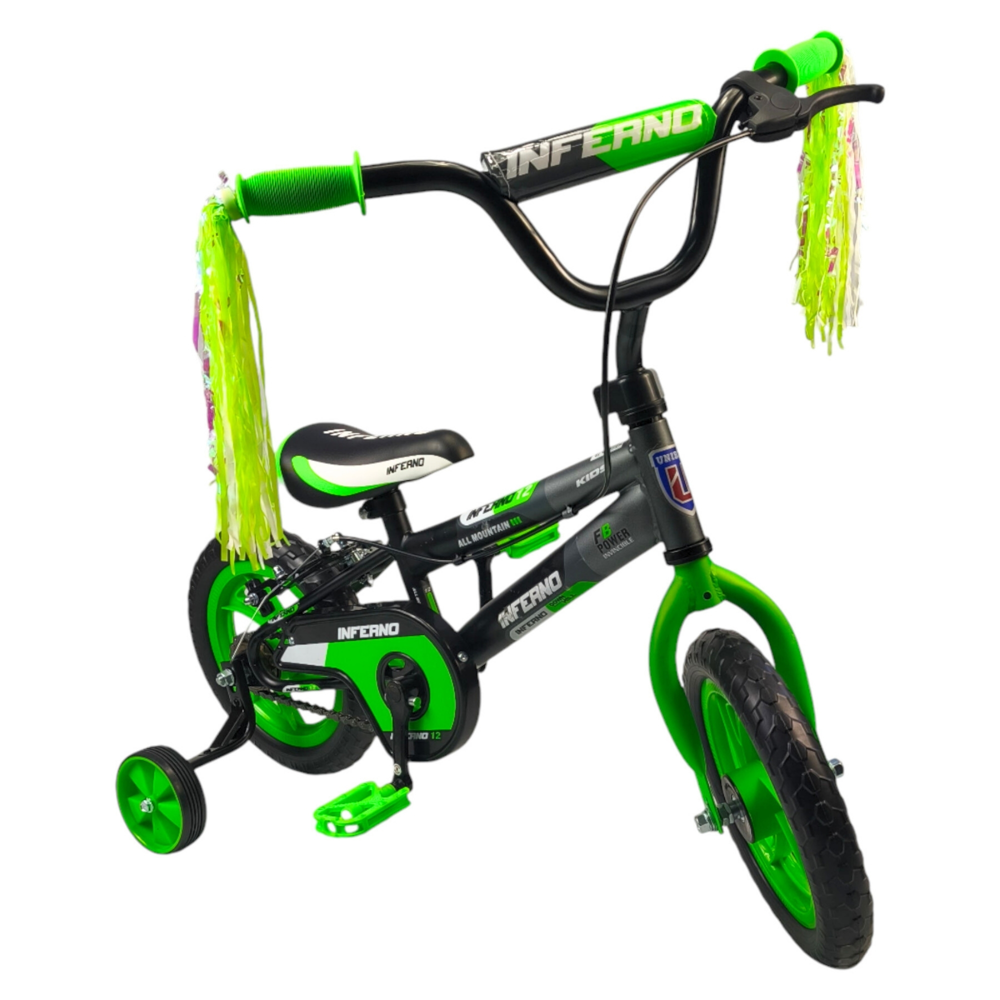 Foto 2 pulgar | Bicicleta Infantil Niños R12 Ruedas Auxiliares Goma Unibike - Verde