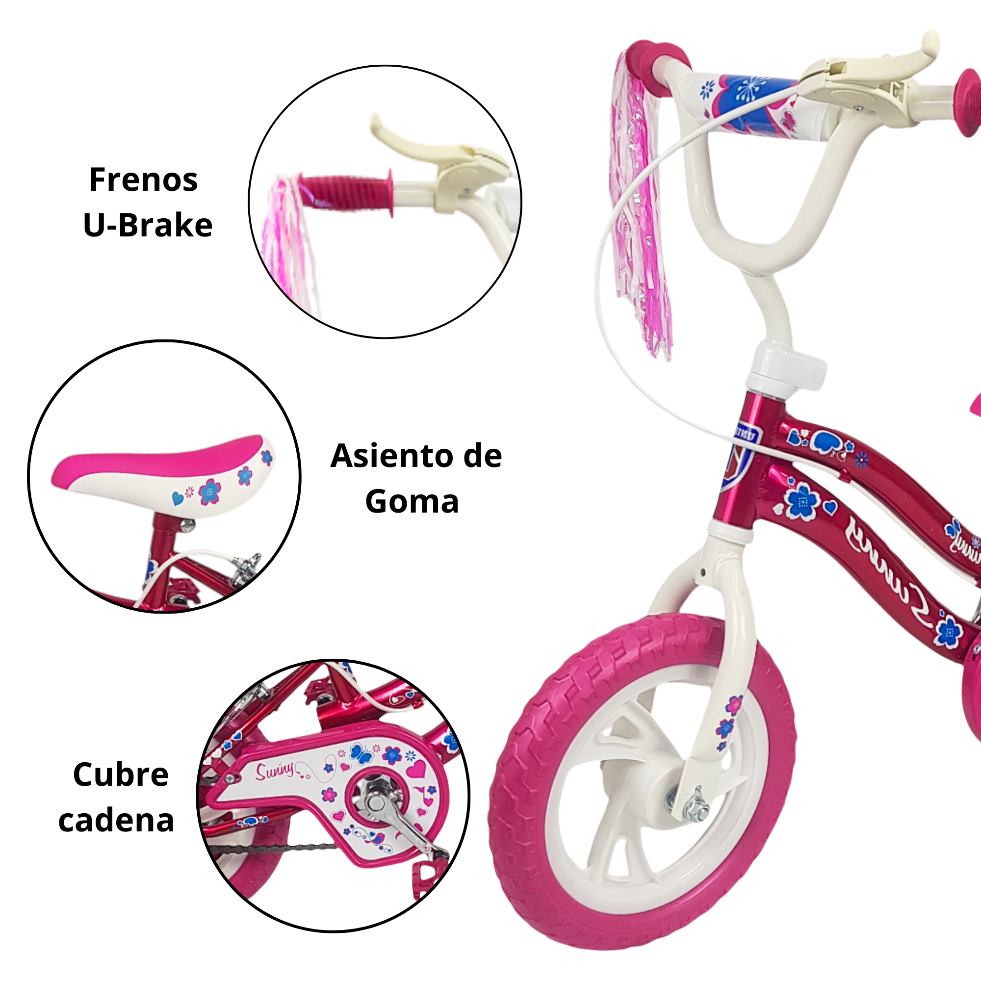 Foto 3 pulgar | Bicicleta Infantil Niñas R12 Ruedas Auxiliares Goma Unibike - Sunny