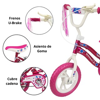 Foto 2 | Bicicleta Infantil Niñas R12 Ruedas Auxiliares Goma Unibike - Sunny