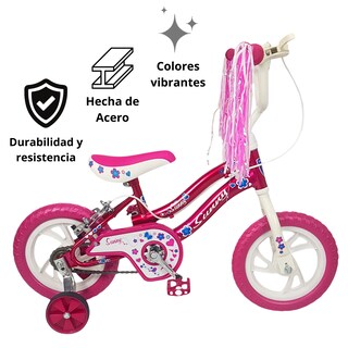 Foto 4 | Bicicleta Infantil Niñas R12 Ruedas Auxiliares Goma Unibike - Sunny